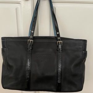 Coach leather laptop bag